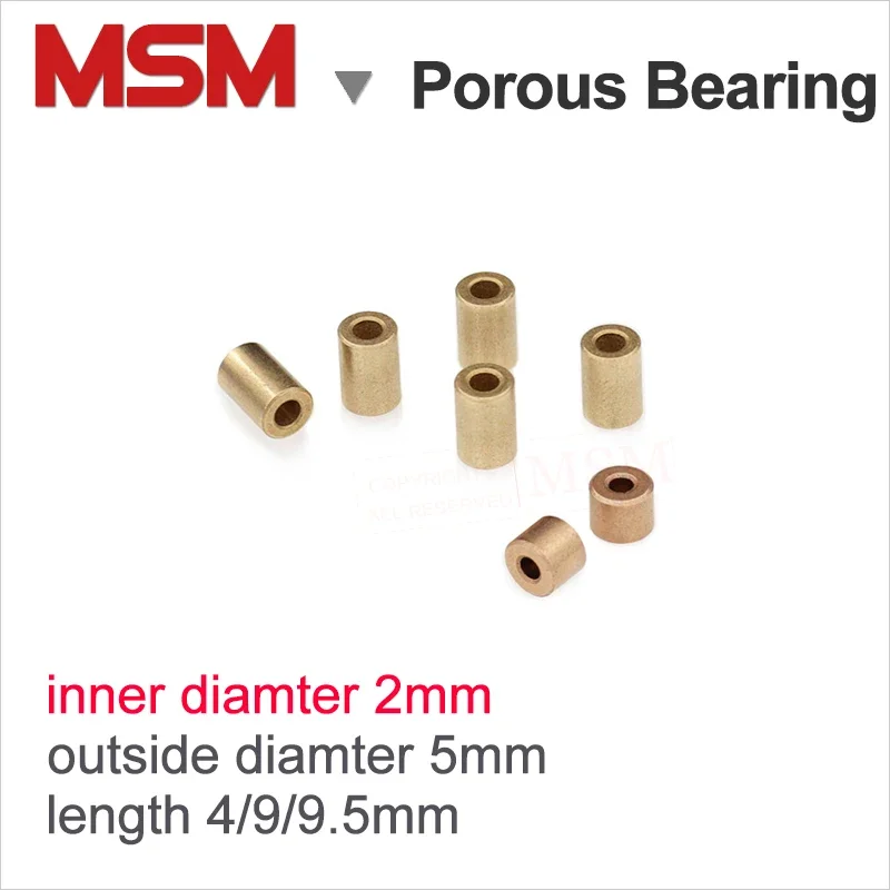 10 шт. MSM 2x5x4/2x5x9/2x5x9,5 мм медные втулки пористые подшипники оловянная бронзовая основа порошковая металлургическая масляная втулка мини-детали DIY