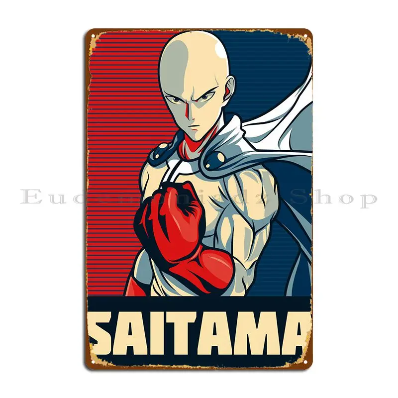 

Saitama One Punch Man Metal Plaque Poster Pub Printing Retro Wall Mural Plaques Tin Sign Poster