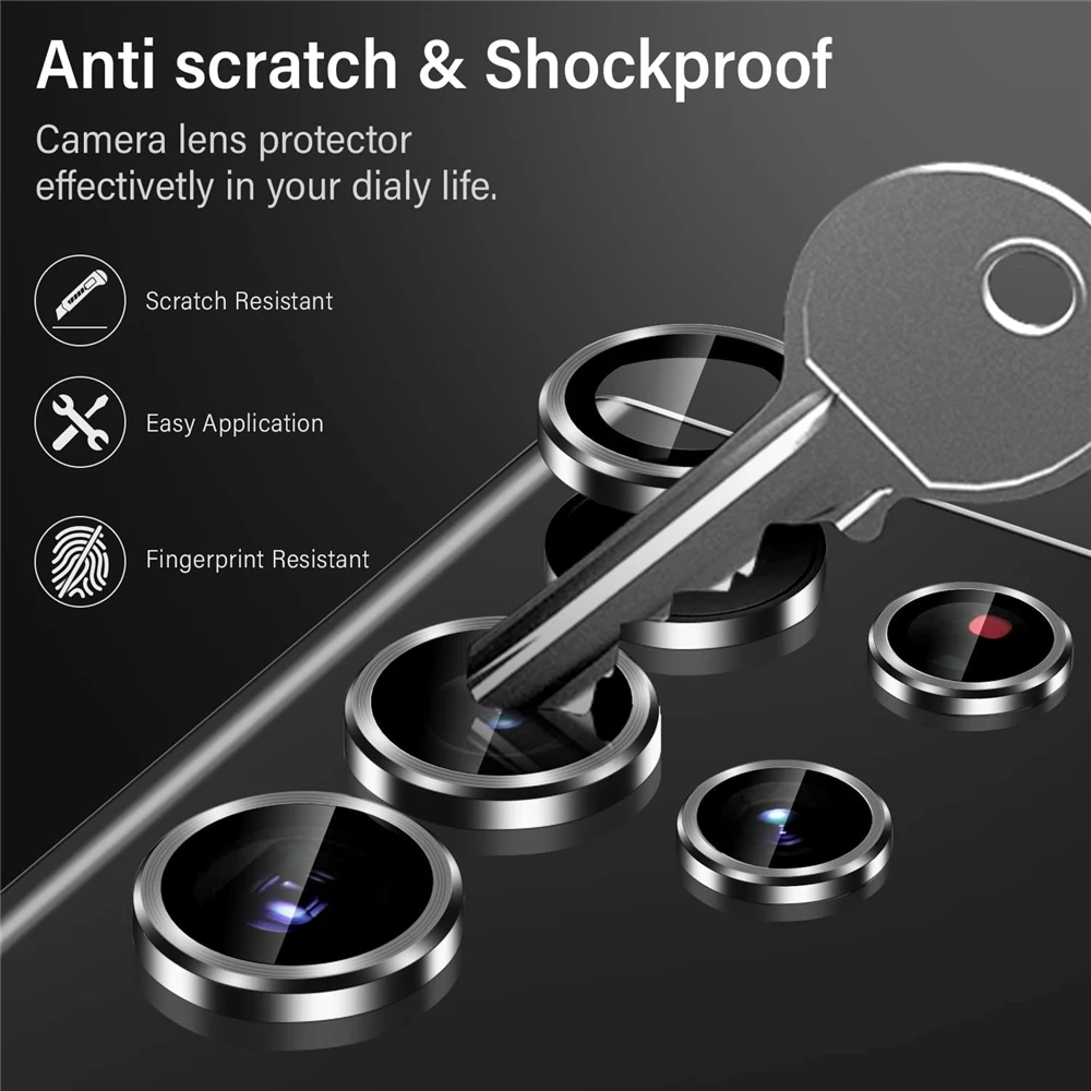 For Samsung S22 Ultra Camera Lens Protector Aluminum Alloy Metal Tempered Glass Camera Film For Galaxy S22ultra 5G Accessories