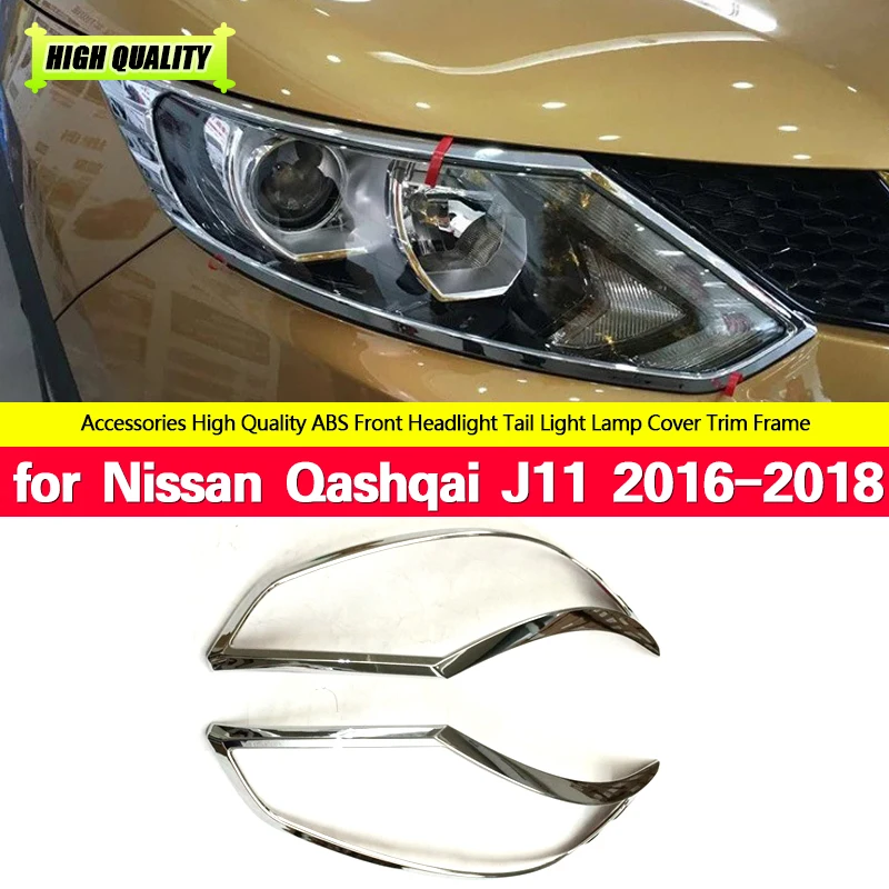 

For Nissan Qashqai J11 2016 2017 2018 Chrome Front Rear Headlight Tail Light Lamp Cover Trim Frame Bezel Garnish