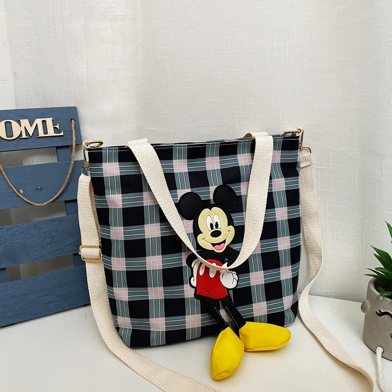 Disney Canvas Bag  Fashion Cartoon Cute Mickey Mouse Shoulder Bag Student Leisure Bag