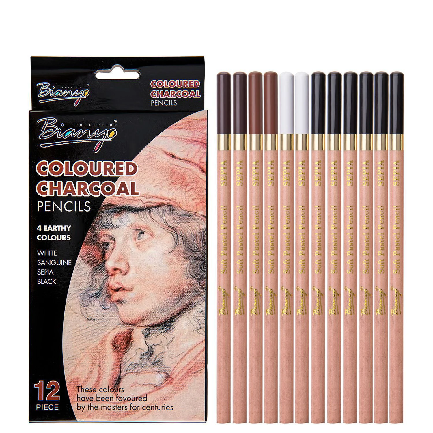 

Professional Charcoal Pencils Drawing Set 12 Pieces 4 Solors for Drawing Sketching Shading Artist Pencils for Beginners Artists