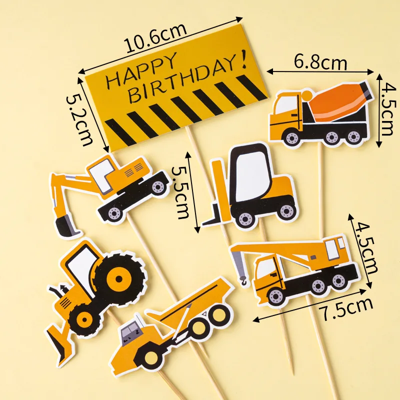 

Набор машинок-спецтехники для украшения торта