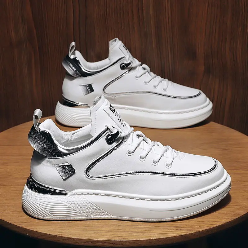 

Кроссовки мужские высокие, повседневная обувь, на платформе, с вулканизированной подошвой, черные