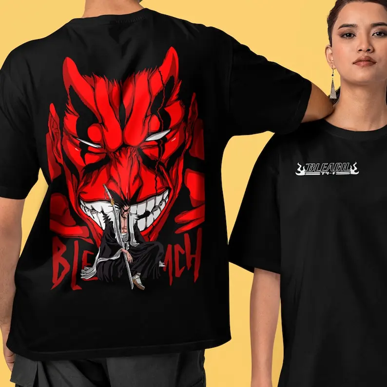 Kenpachi Zaraki футболка с рисунком аниме Блич передняя часть одежда