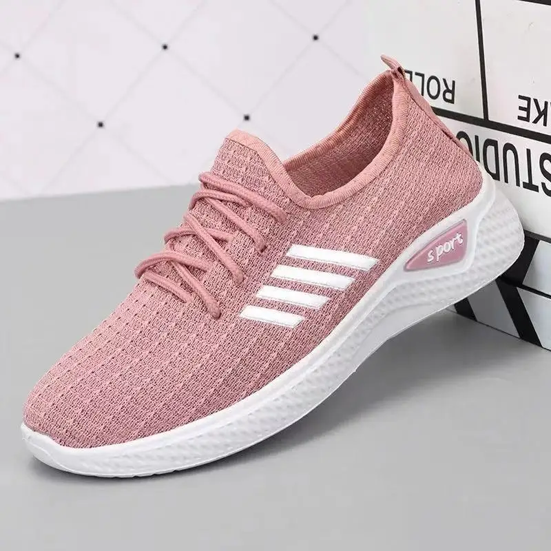 HKAZ-S New Discount Sports Large Size Front Lace up Simple and Comfortable Flat Bottom Outdoor Four Seasons Women's Shoes