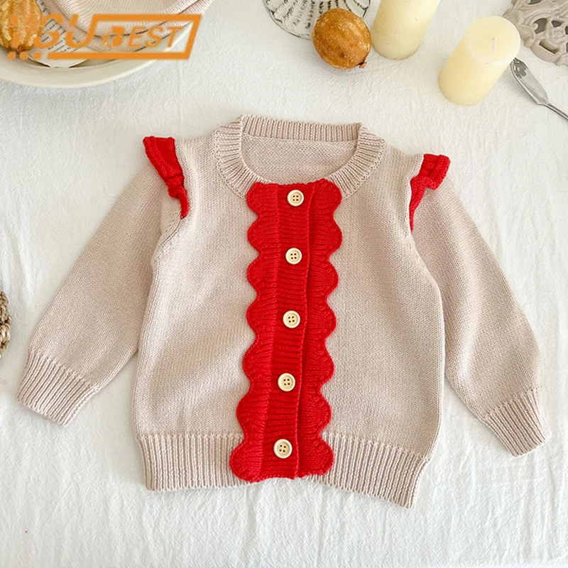 

Вязаное детское пальто, демисезонный кардиган в стиле пэчворк для маленьких девочек, вязаная куртка с длинными рукавами, свитер для маленьк...