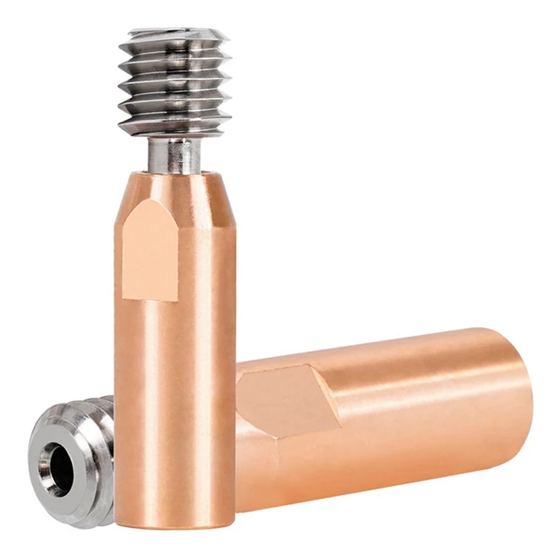 

2PCS For 3D Printer High Temperature Resistant Titanium Alloy Red Copper M6 Throat, For MK7/8 Ender 3/3 V2/5, CR-10/20