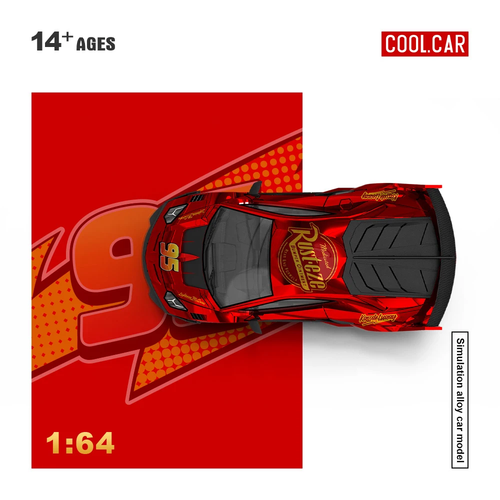 Фото Коллекционная модель автомобиля Cool Car 1:64 GT EVO Lightning, красная металлическая окраска, имитация, литая под давлением, из сплава, подарок №1