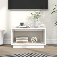 white tv cabinet 60x35x35 cm solid pine wood