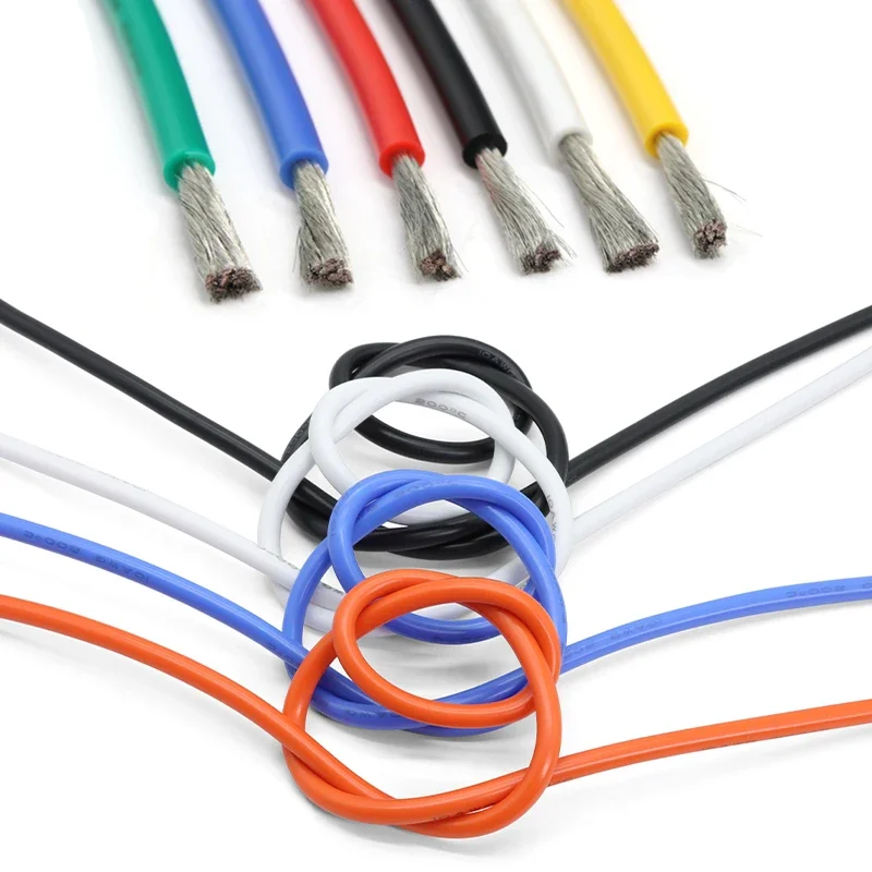 5/10m Heat-resistant Cable Soft Silicone Wire 26 24 22 20 18 16 14 12 10 8 AWG High Temperature Flexible Copper Connector Line