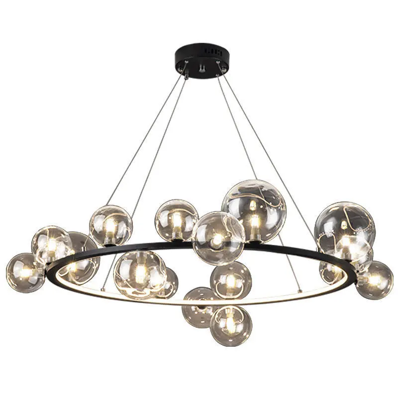

Pendant Lamp Led Art Chandelier Children's Room Ceiling Light Decor New Luxury Modern Glass Ball Hanging 12 Head Indoor
