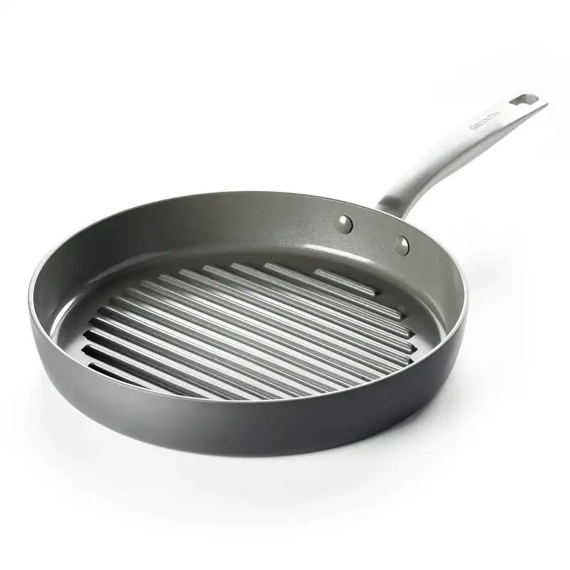 

Healthy Ceramic Nonstick 11" Round Grillpan, Gray