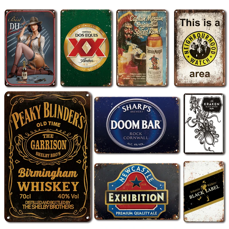 

Vintage Whiskey Metal Plate Sign Vintage Beer Poster Tin Signs For Irish Pub Bar Art Wall Decor Plaques Retro Home Decoration