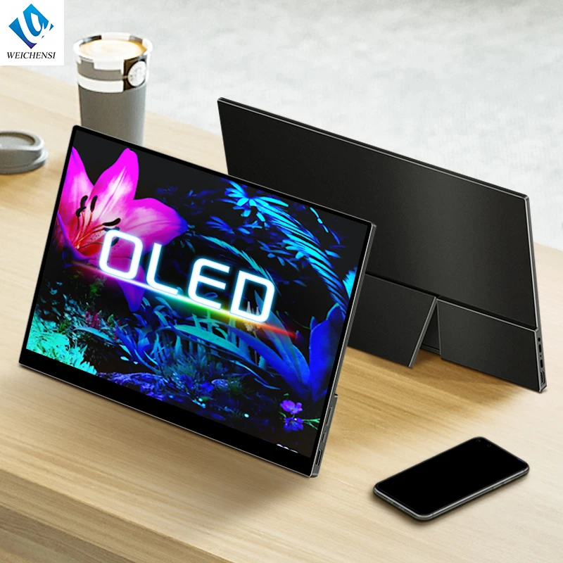 Сенсорный экран OLED 15 6 дюйма 4K UHD портативный монитор 3840*2160 Type-C HDMI-совместимый