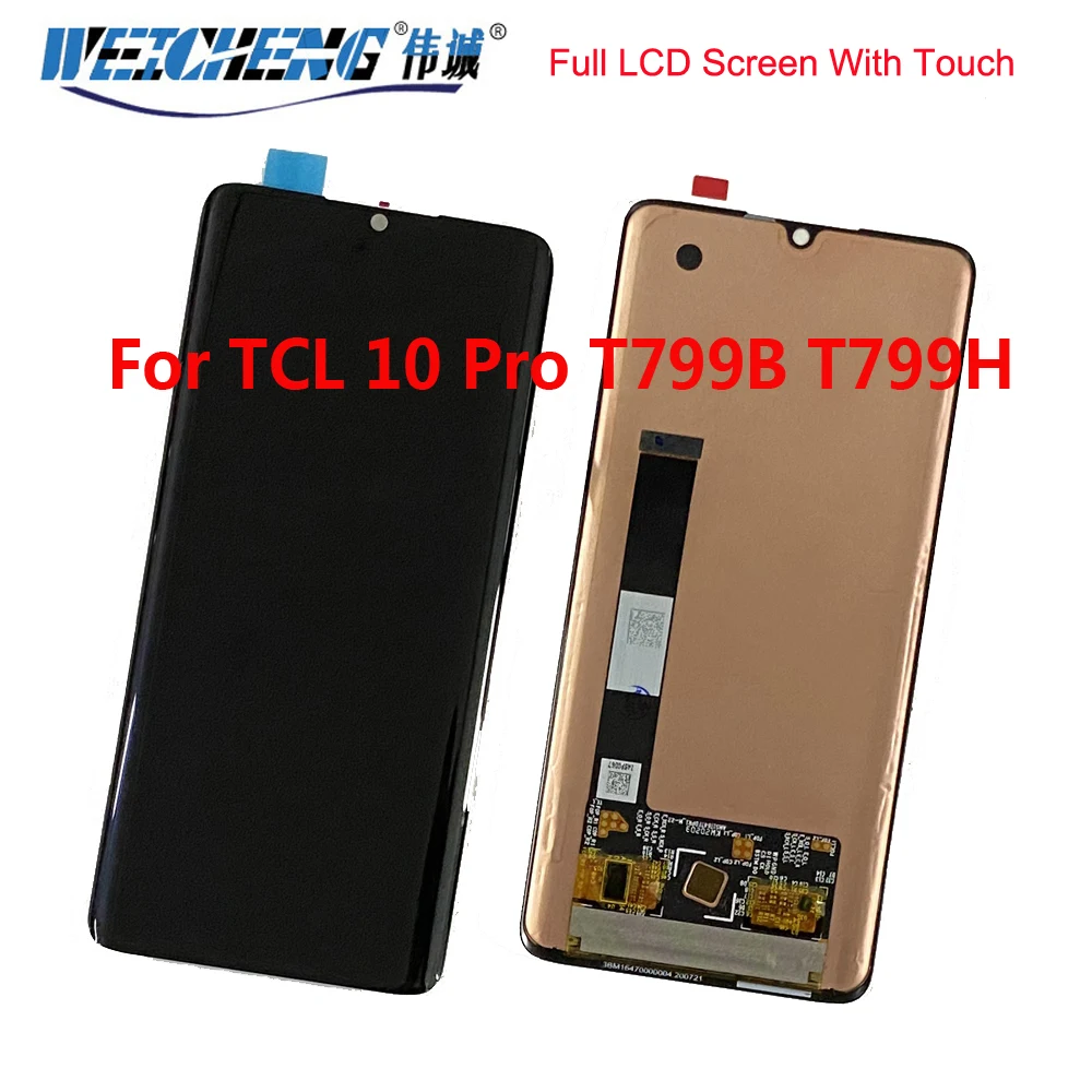 ЖК-дисплей и сенсорный экран с рамкой для TCL 10 Pro T799B, 6,47 дюйма, аксессуары для телефона TCL 10 Pro T799H, ЖК-дисплей с инструментами