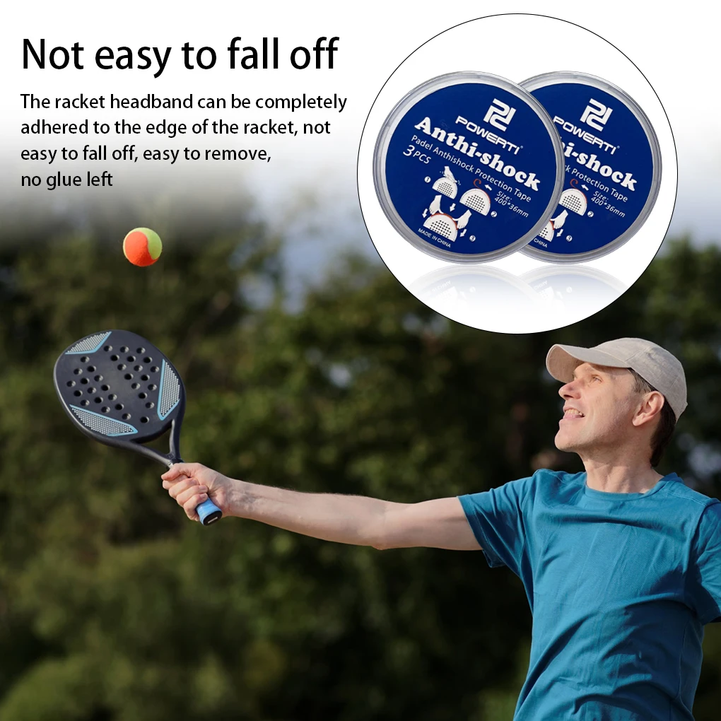 

3 Pieces/Box Tennis Racket Head Tape TPU Removable Protection Racquet DIY Manual Portable Paddle Frame Protector
