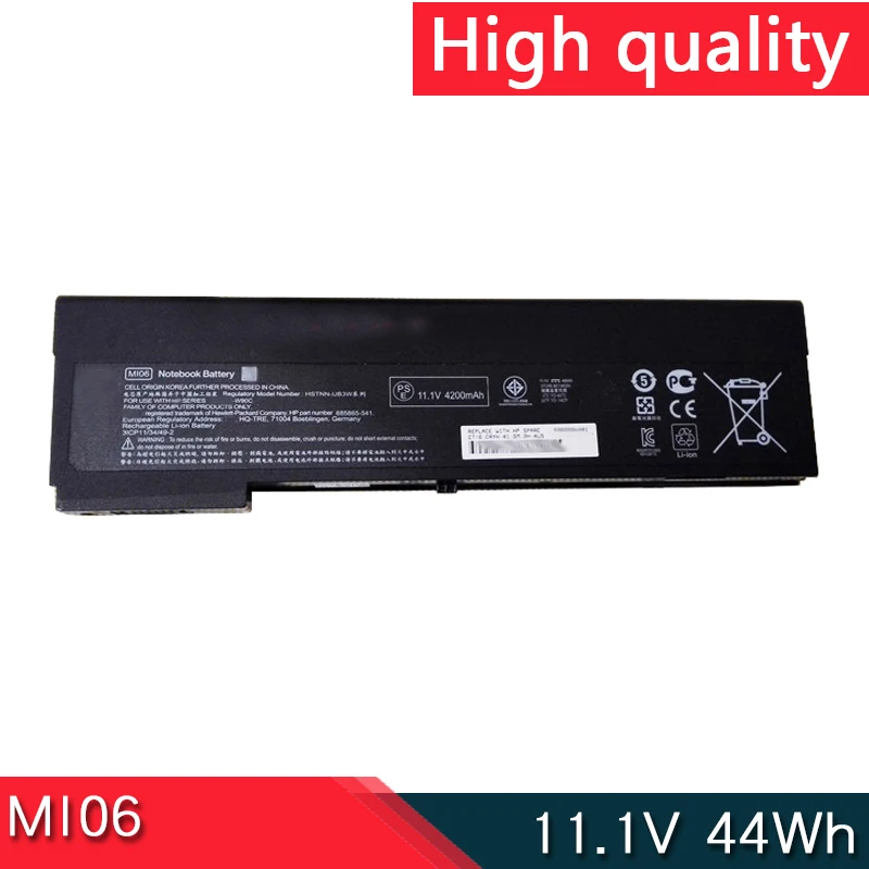 

MI04 MIO4 MI06 MIO6 11.1V 44Wh Battery For HP EliteBook 2170p HSTNN-OB3L UB3W YB3L YB3M W90C 670953-341 851 670954-851 H4A44AA