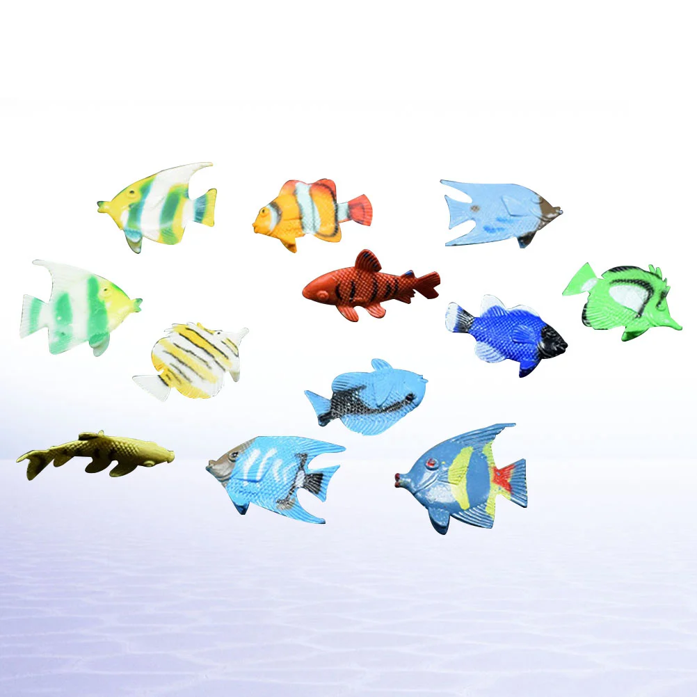 

12 Pcs Ornamental Fish Child Kidcraft Playset Sea Creatures Toys For Mini Plastic Model