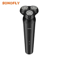 sonofly showsee wireless electric razor shaver floating 3 blade charging ipx7 waterproof wet dry dual use men beard f303 bk