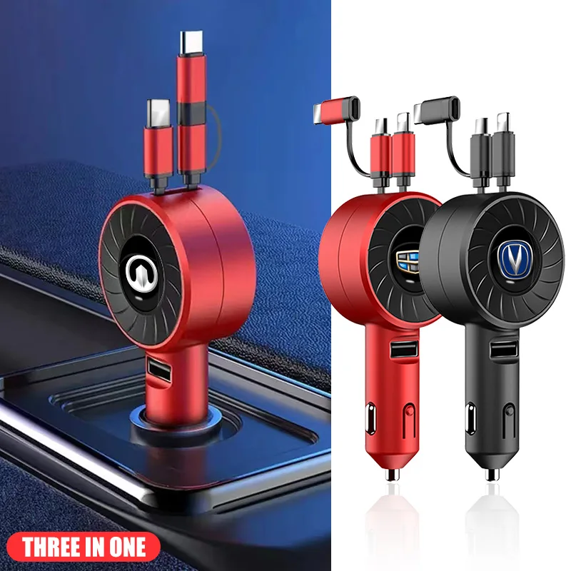 

Автомобильное зарядное устройство, 3 в 1, Usb Type-C, для IPhone Android, BYD F3, S6 F0, Tang, I3, S7, G3, E5, E2, E1, E3, E9, D1, S8, E6, L3, M6