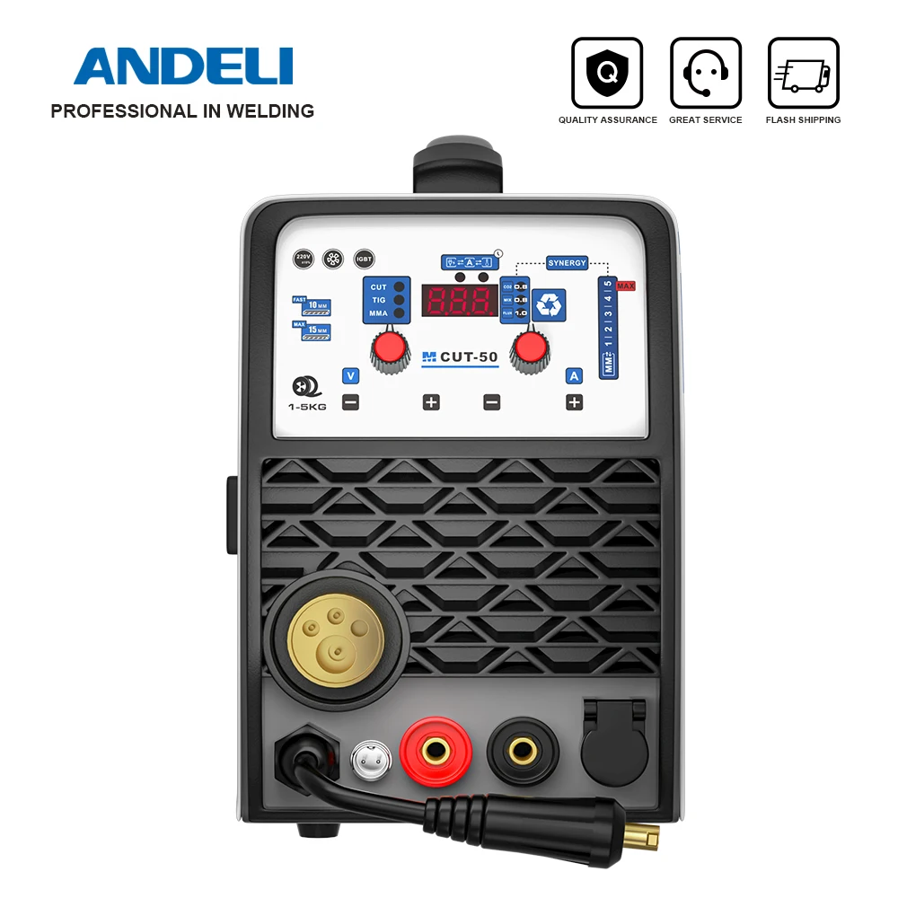 ANDELI Semi-Automatic MIG Welding Machine MCUT-50/40 220V MIG/MAG/CUT/MMA/Flux Welding 4 in 1MIG Welder Plasma Cutting Machine