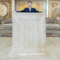 4x6 2 traditional silk carpet handmade brown vantage fine oriental rugs yl1535a