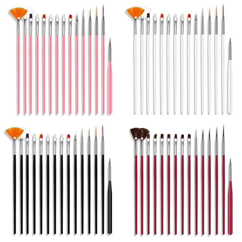 

15Pcs/Set Nail Brush For Manicure Gel Brush For Nail Art Nail Brush Acrylic Liquid Powder Carving Gel Brush