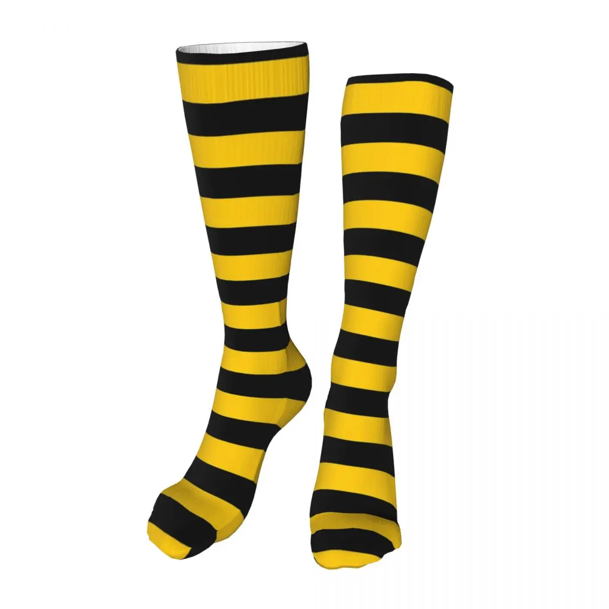 

Yellow And Black Stripe Novelty Ankle Socks Unisex Mid-Calf Socks Thick Knit Soft Casual Socks