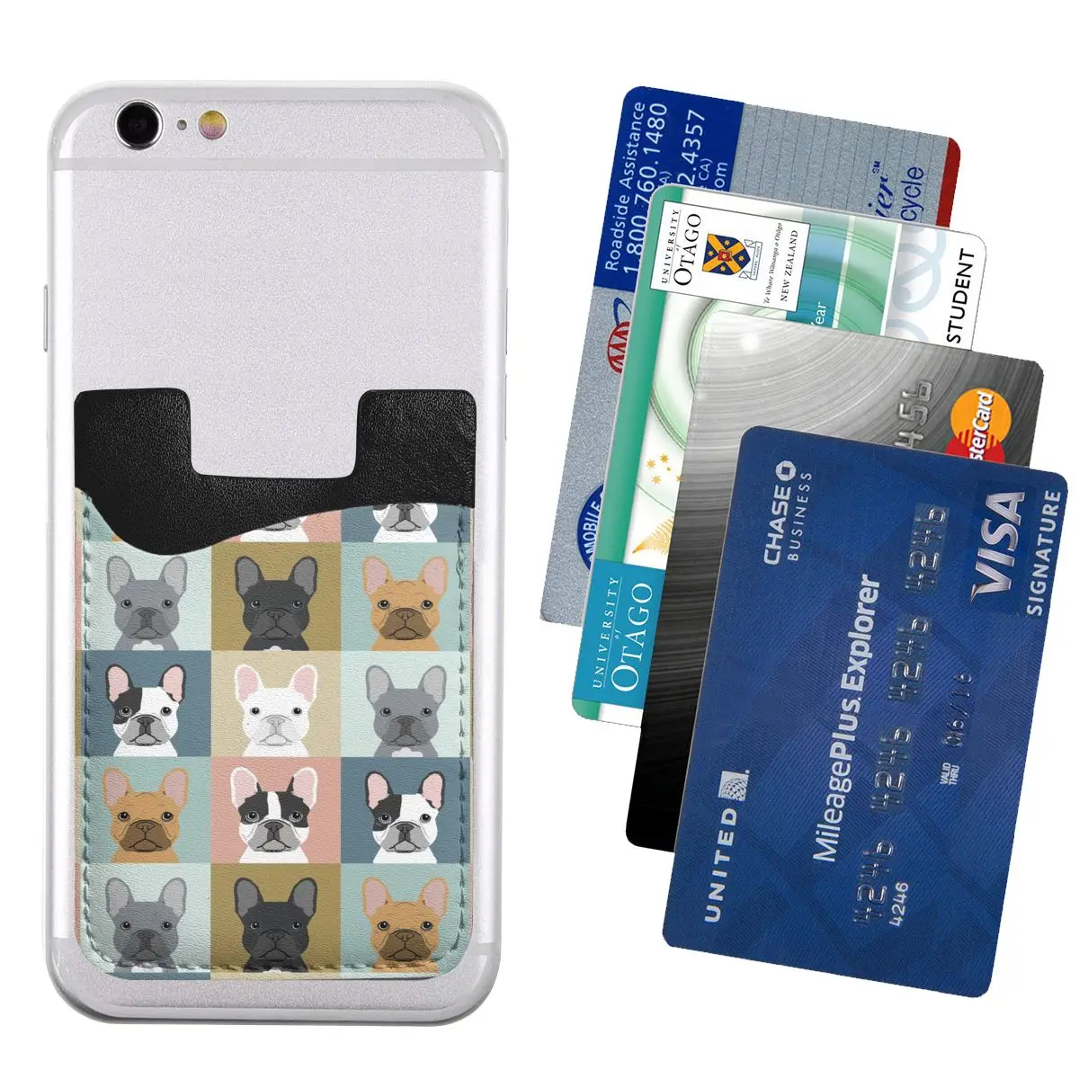 Пользовательские портреты французского бульдога шаблон держатель для карт