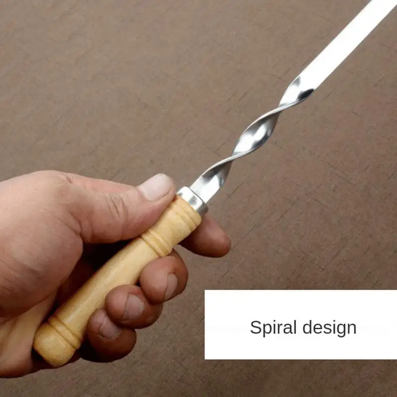 6 шт. 60 см длинная ручка шашлык для барбекю шампуры гриль-палочка деревянная вилка