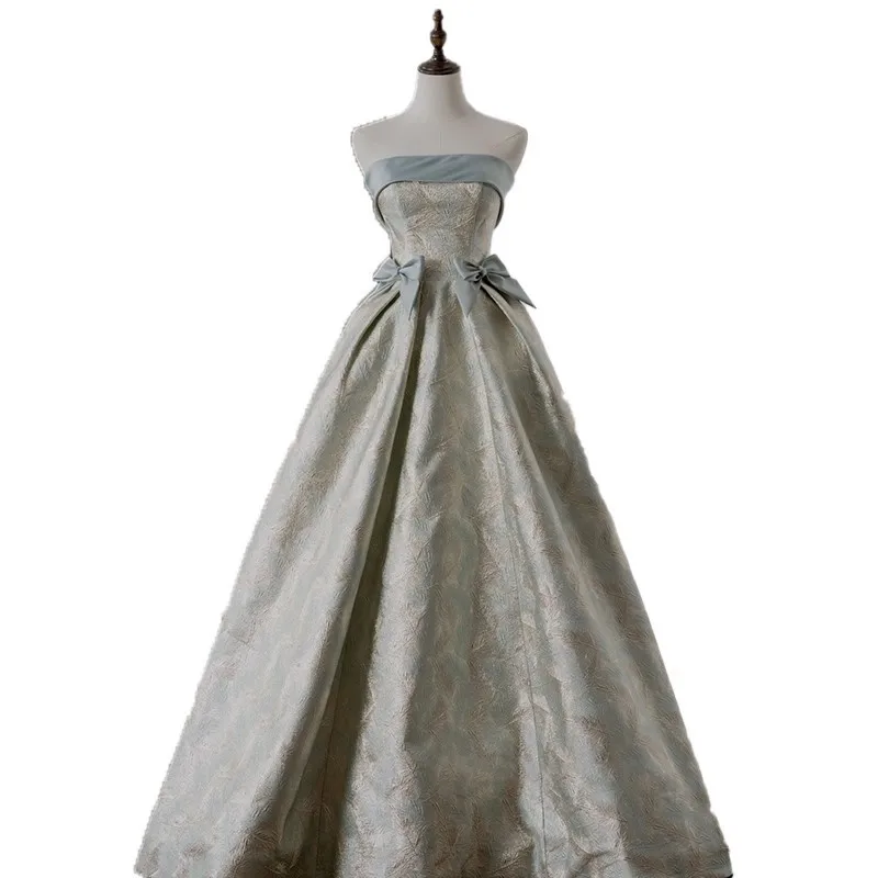 Трикотажное платье Heben с эффектом ветра роскошное для выступления на банкете