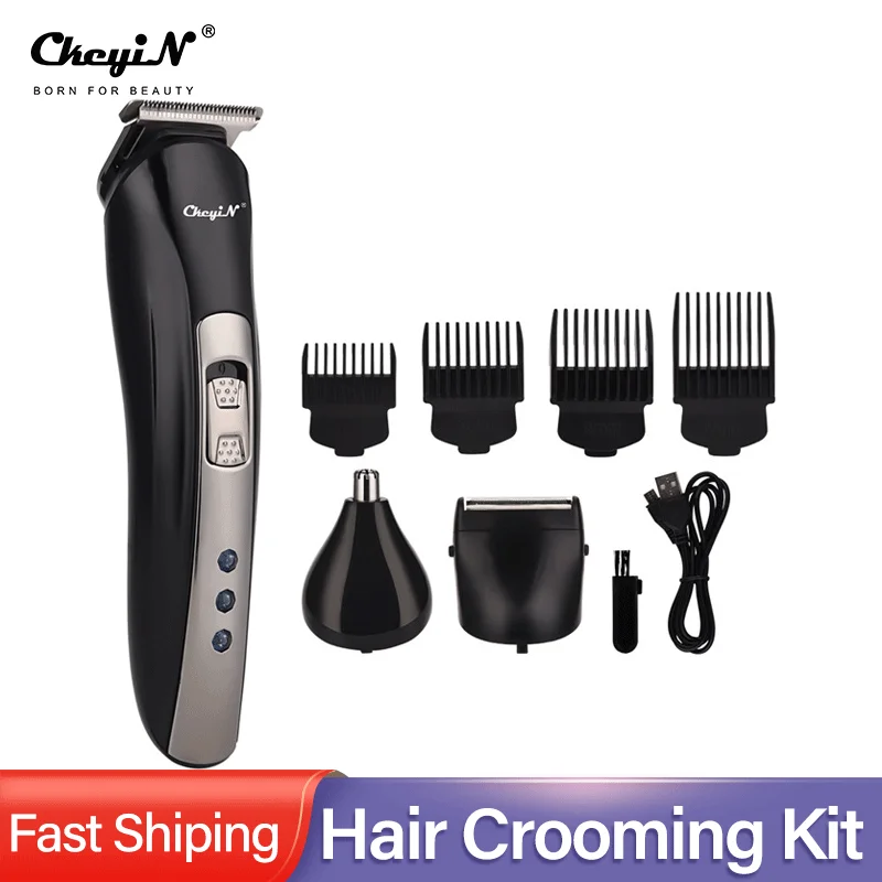 

3 in 1 Electric Haircut Grooming Kit Rechargeable Hair Clipper Nose Beard Hair Trimmer Men Cordless Shaver Razor Cutting Machine