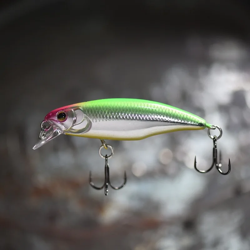 Лучшая цена 2021 года на рыболовные приманки Shone Lures Minnow Crank Fixed Weight Wobbler Bait Isca Artificial, весом 4,5 г и длиной 52 мм.