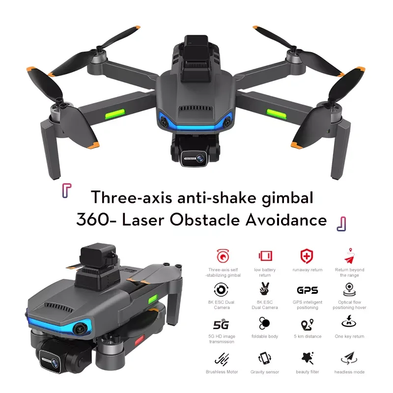 

2022 AE3 ProMax GPS Drone Obstacle Avoidance Professional 8k HD Camera 3-Axis Gimbal 5KM RC Distance Brushless Quadcopter
