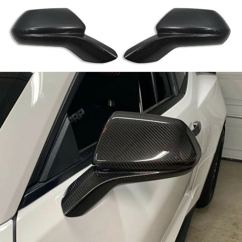 

Car Accessories Real Carbon Fiber Mirror Cover Caps Overlay Fit For Chevy Camaro SS RS ZL1 2016-2020 Add On Style