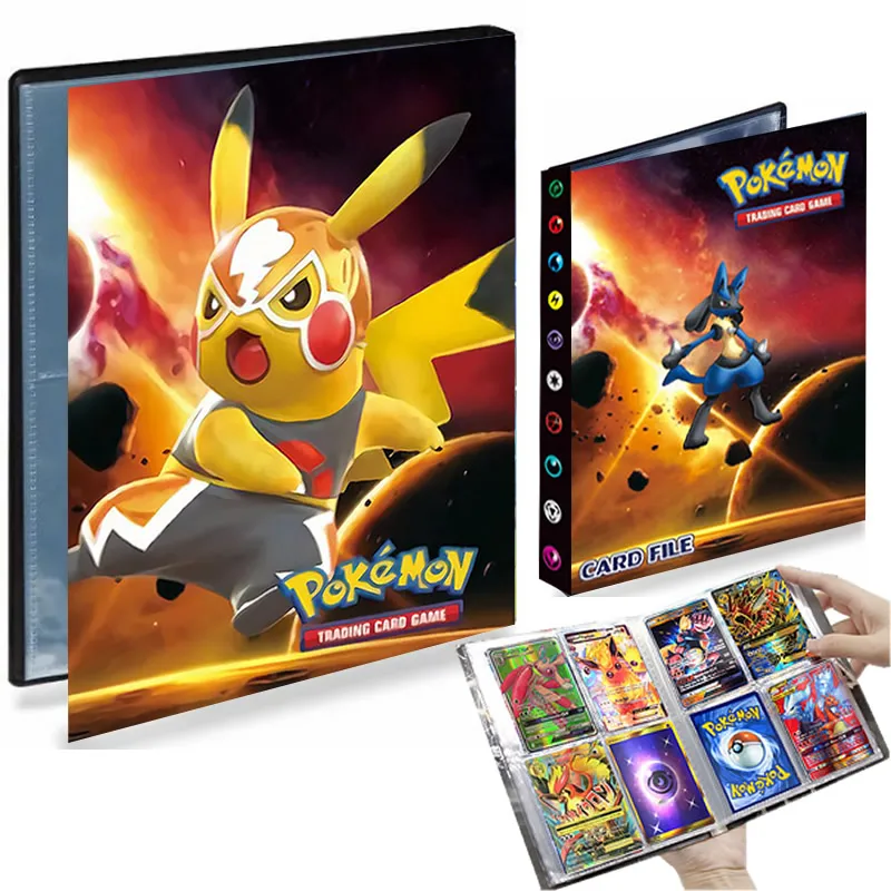 

4 Pocket Pikachu Pokemon 240 Card Album Book Livre Pokémon Playing Game Vmax Collectors Map Binder Folder Loaded List Holder