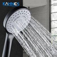 strong pressurization shower spray nozzle water saving rainfall bathroom hand held shower 5 modes adjustable black shower