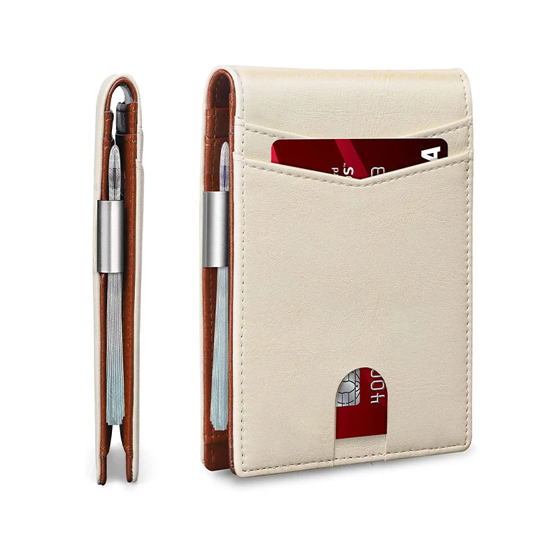 

Men's Rfid Leather Luxury Wallets Small Short Purse Male White Wallet Slim Thin Man Card Holder Wallet for Men Money Bag