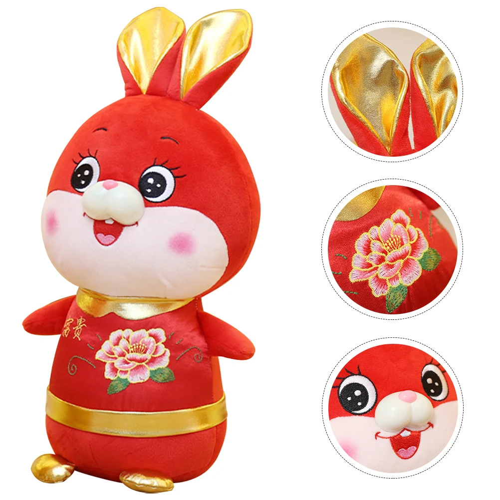 

Rabbit Yearbunny Stuffedplush New Chinesezodiac The Mascot 2023 Animal Gift Lunar Festival Figure Spring Kids Gifts Animals