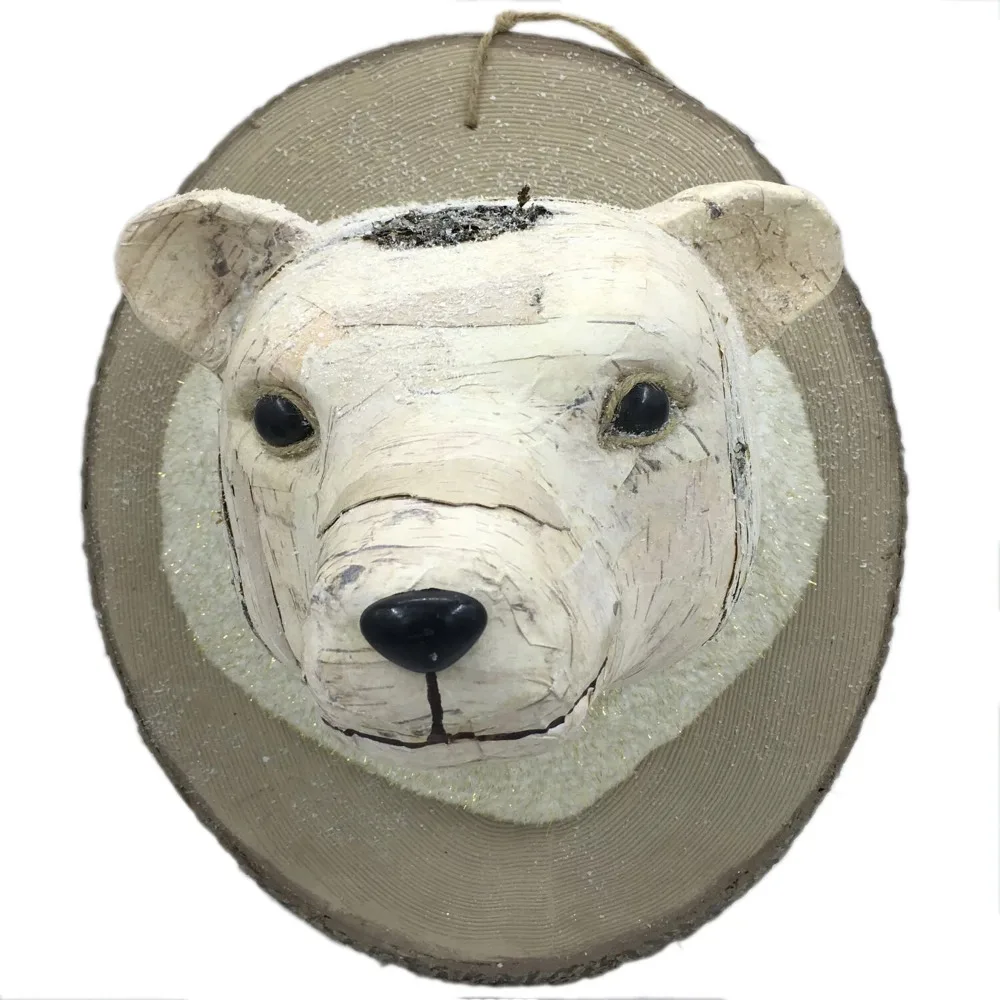 

18-In. Wall Hanging - Mounted Polar Bear, Festive Indoor Christmas Decoration