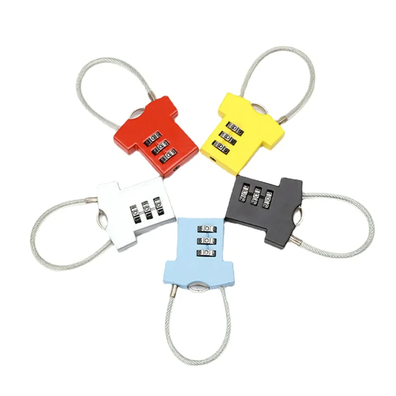 

3 Digit Aluminum Alloy Password Lock Steel Wire Security Lock for Suitcase Luggage Coded Cupboard Cabinet Padlock Free Shipping