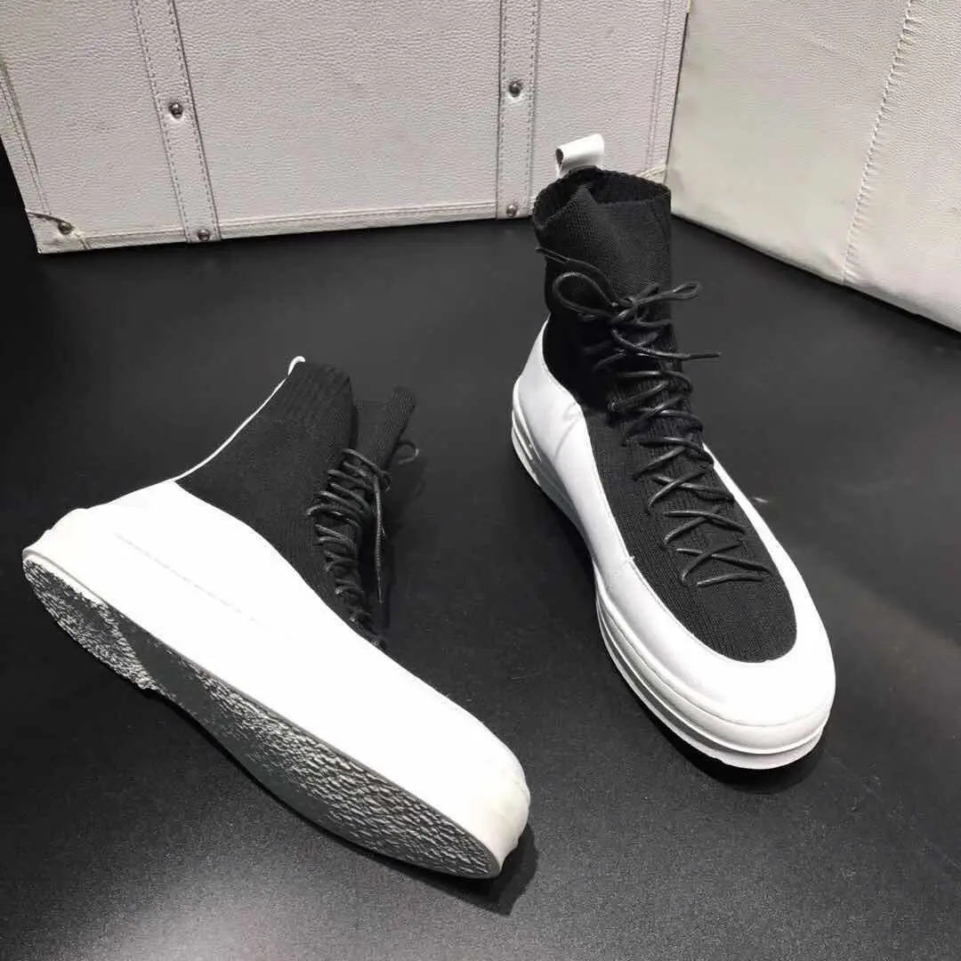

High Quality 2.0 Luxury Sneakers Designer Speed Socks Shoes Breathable High-Top men and women Increasing Black Trainer Shoes