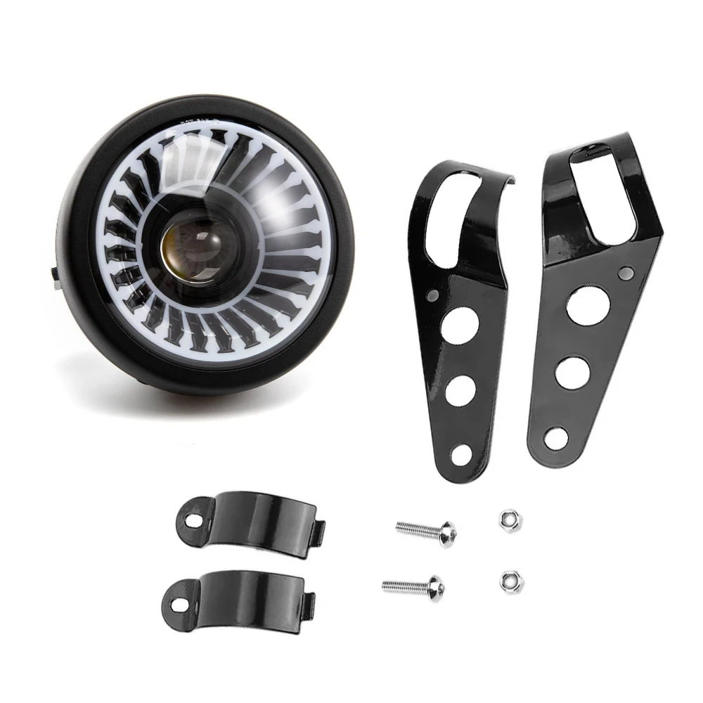 Мотоциклетные 6,5-дюймовые универсальные светодиодные фары RGB Противотуманные фары дальнего ближнего света Круглые мото фары Halo DRL для Harley Yamha Honda