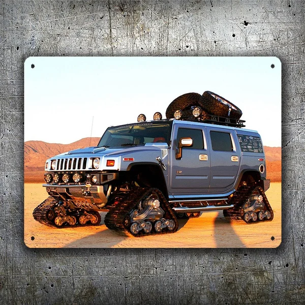 

Hummer - home decoration with metal plate, living room, farm, wall decoration with retro iron poster