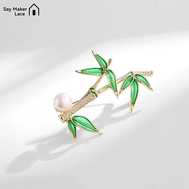 Винтажная Женская/Мужская брошь из бамбука