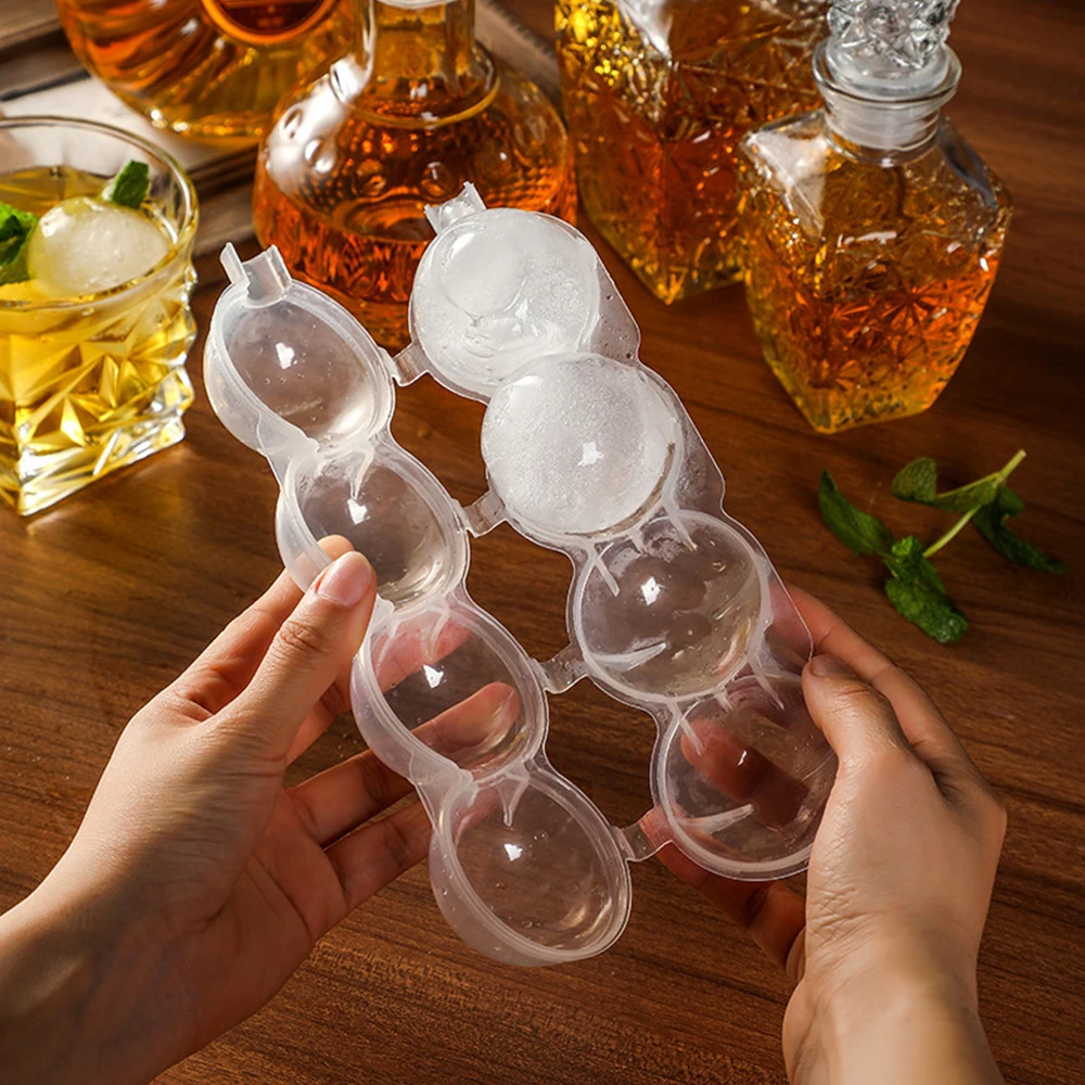 

Ice Mold Puck Maker Round 4 Cavity DIY Mold Plastic Whiskey Ice Cube Tray Bar Accessories Tool Portable Kitchen Useful Tools