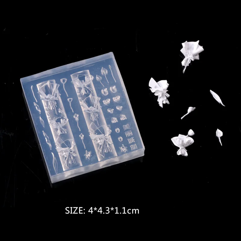 TSZS Роза Медведь Цветок 3D Акриловая Форма Для Ногтей DIY Силиконовая Хэллоуин