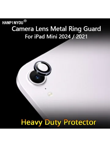 Для iPad Mini 2024 2021 Mini 7 6, ультра прозрачная защита объектива камеры, металлическое кольцо, защитная пленка из закаленного стекла, защитная крышка