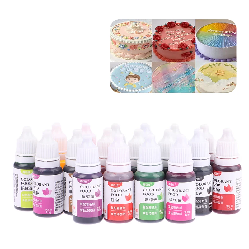 24 Colors 10ML Bottle Food Coloring Ingredients Sugar Fondant Cream Baking  Cake Food Color Pigment DIY Pastry Decorating Tools